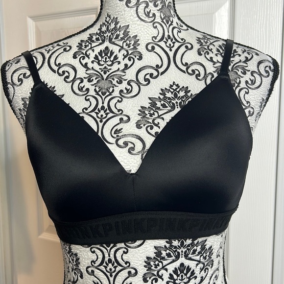 Pink Victorias Secret Black Push Up Bra 34C - Picture 1 of 6